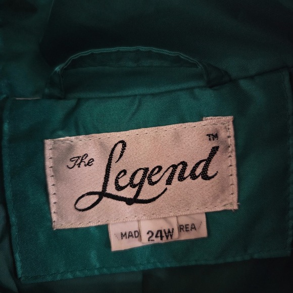 Vintage 80s The Legend Teal Aqua Full Length Trench Coat Belted Water Resistant - Picture 6 of 7